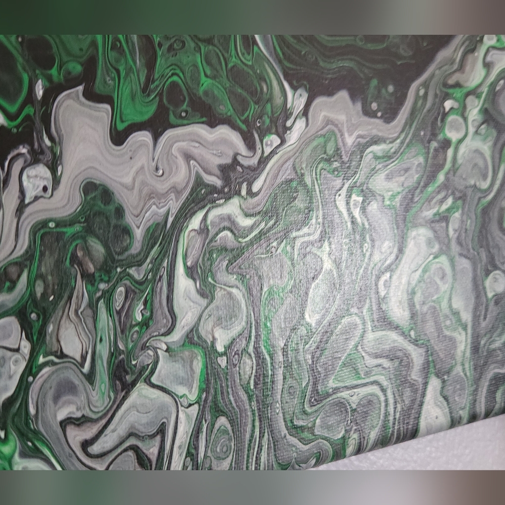 'After Hours' Handcrafted Embellished Paint Pour - Picture 5 of 11